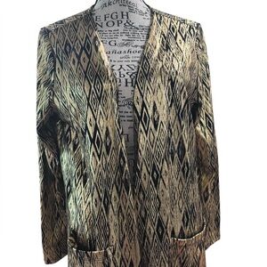 LuLaRoe Black and Gold Blazer Elegant Duster, Medium